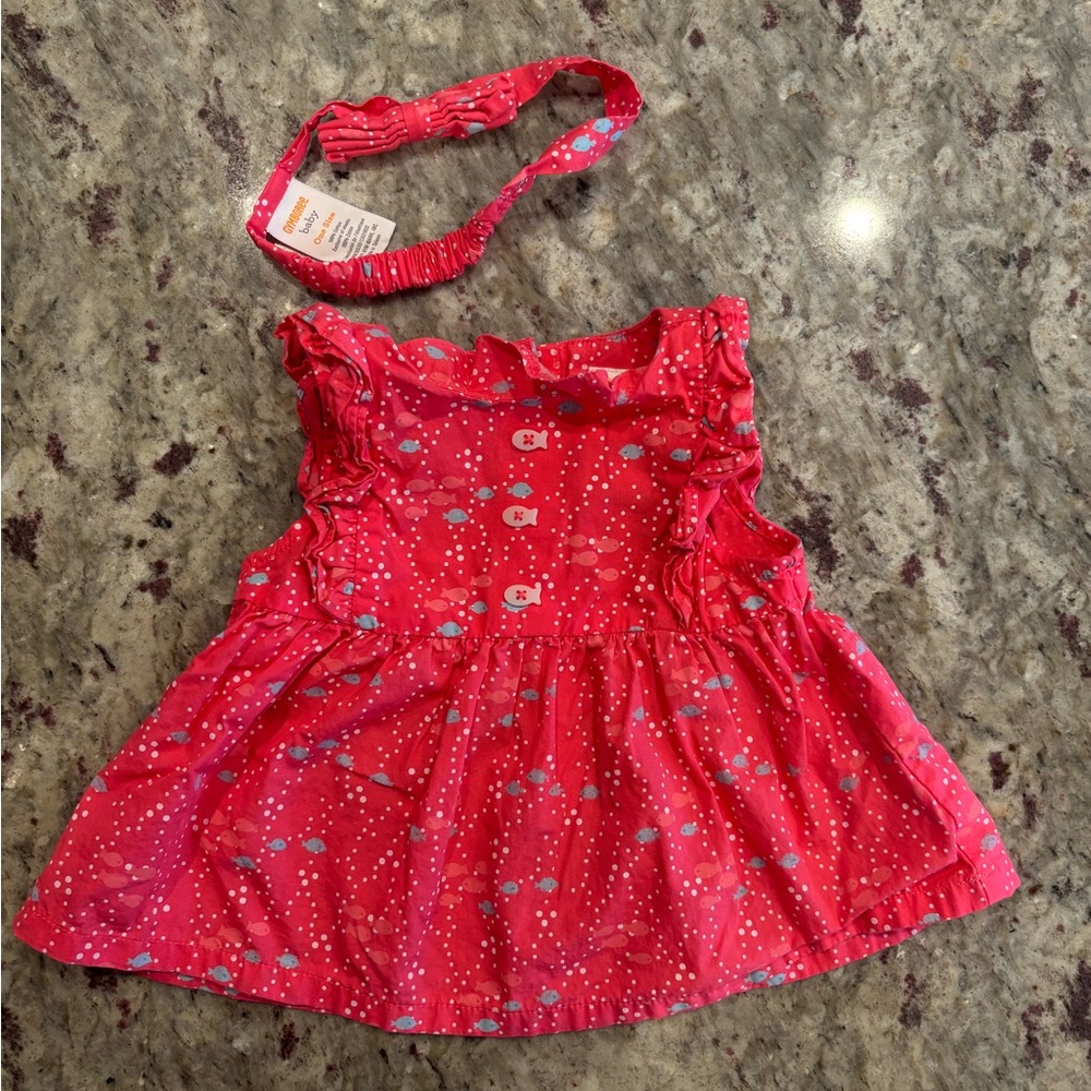 Gymboree Pink Baby Dress with Headband